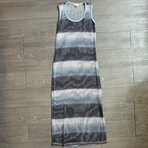 Vintage Ombre Mesh Net Maxi Dress Pool Coverup Vacation Voice Brand Size M